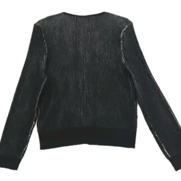 NWT Rain + Rose Women's Black/Beige Button Front Cardigan Sweater Long Sleeve - Picture 5 of 9